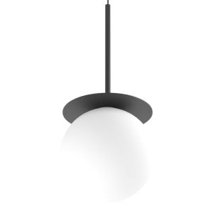 Lampa wisząca Cotton rurka 20cm, kulka fi10cm kolor czarny mat