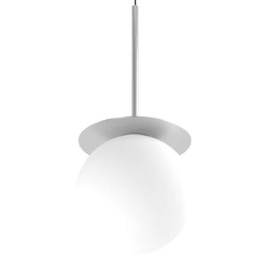 Lampa wisząca Cotton rurka 20cm, kulka fi10cm kolor srebrny mat 